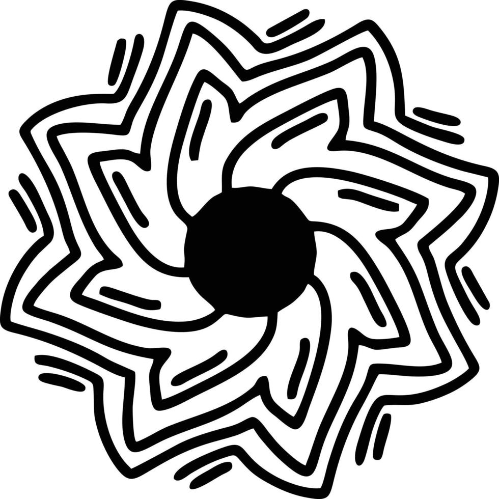 Sonnensymbol auf weißem Hintergrund, Illustration des Sonnensymbolsymbols in Schwarz auf weißem Hintergrund vektor