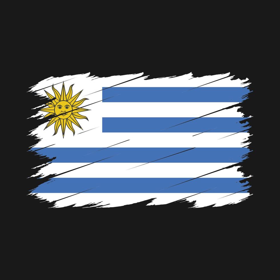 Uruguay flaggborste vektor