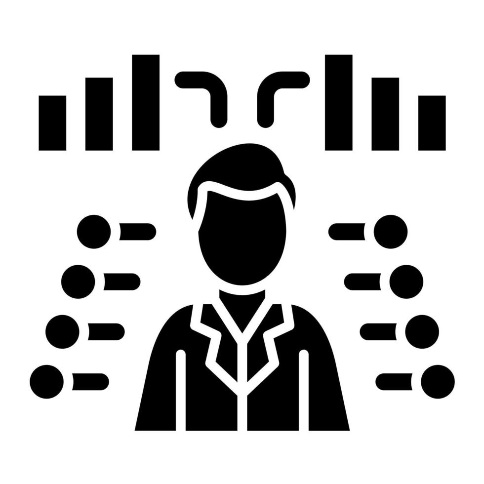 Glyphensymbol für die menschliche Analyse vektor