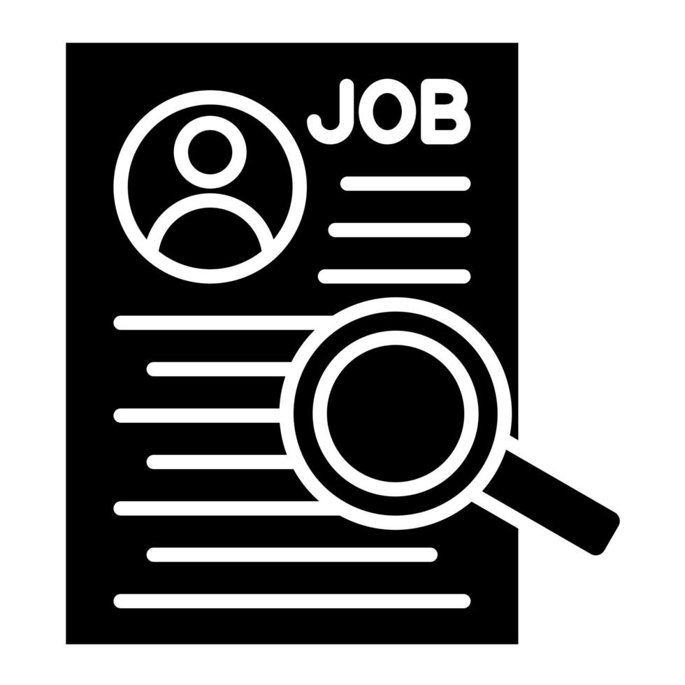 Job-Analyse-Glyphe-Symbol vektor