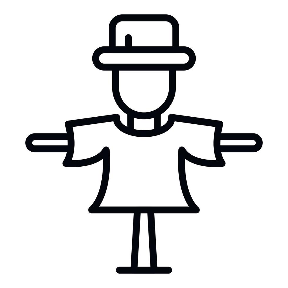 scarecrow i en hatt ikon, översikt stil vektor