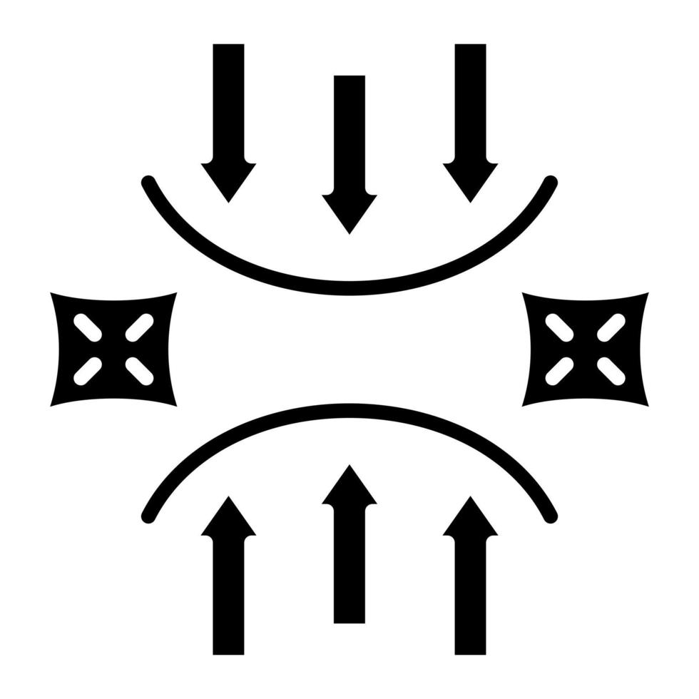 Elastizitäts-Glyphe-Symbol vektor