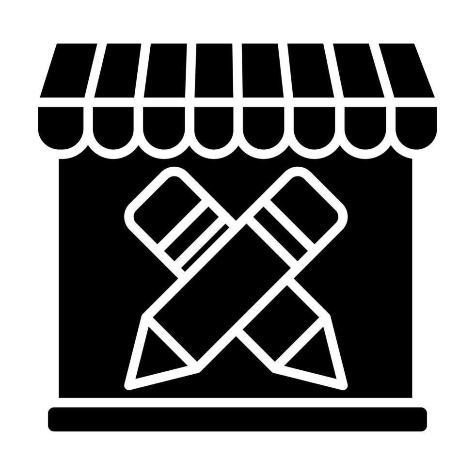 Schreibwarenladen-Glyphe-Symbol vektor