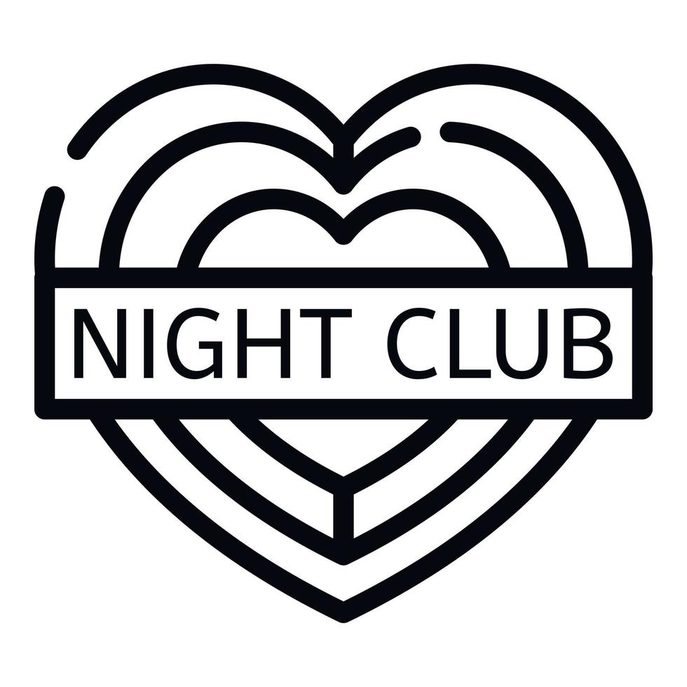 Nachtclub-Symbol, Umrissstil vektor