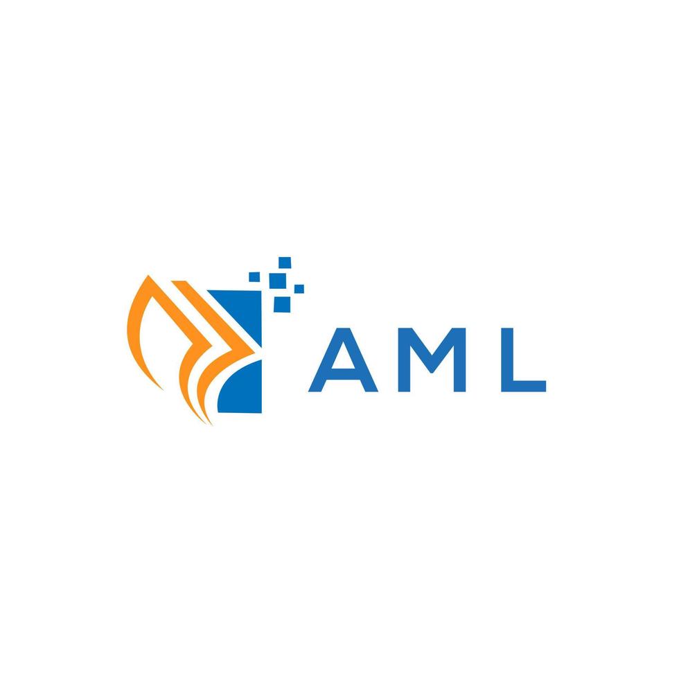 AML-Kreditreparatur-Buchhaltungslogodesign auf weißem Hintergrund. aml kreative initialen wachstumsdiagramm brief logo konzept. Logo-Design für AML-Unternehmensfinanzierung. vektor