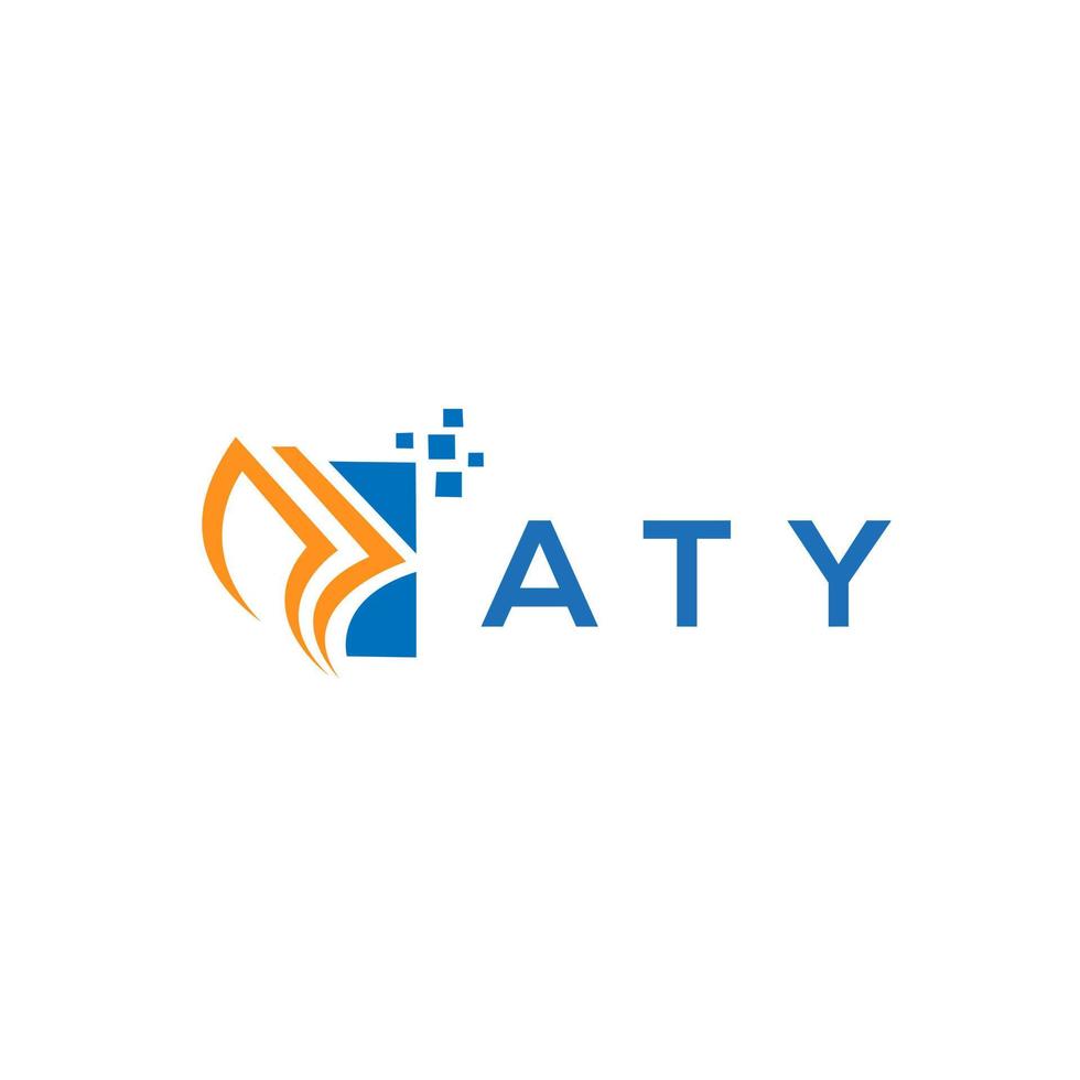 aty Kredit-Reparatur-Buchhaltungs-Logo-Design auf weißem Hintergrund. aty kreative initialen wachstumsdiagramm brief logo konzept. aty Business Finance Logo-Design. vektor