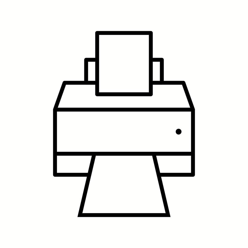 einzigartiges Symbol für die Druckervektorlinie vektor