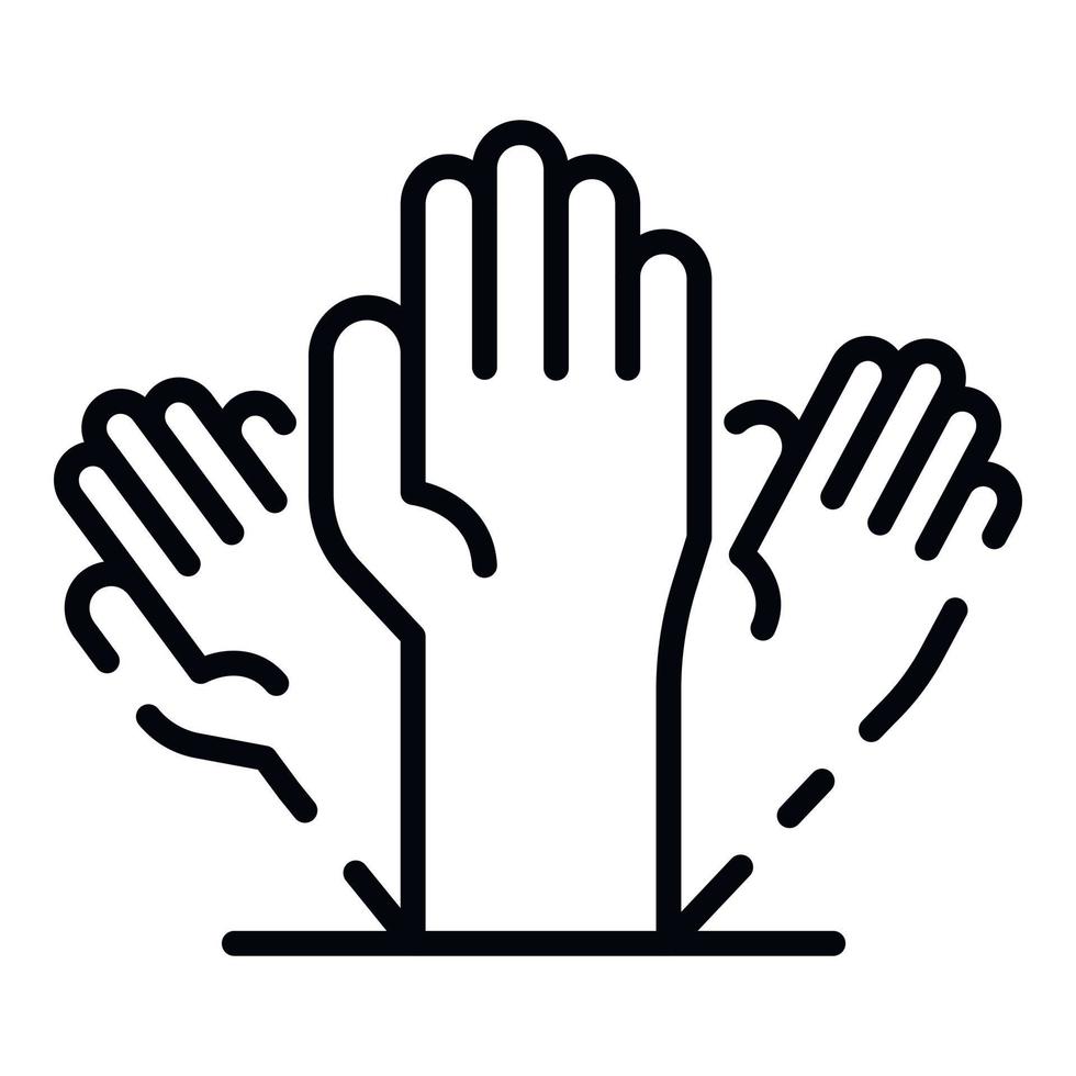 alzheimers hand ikon, översikt stil vektor