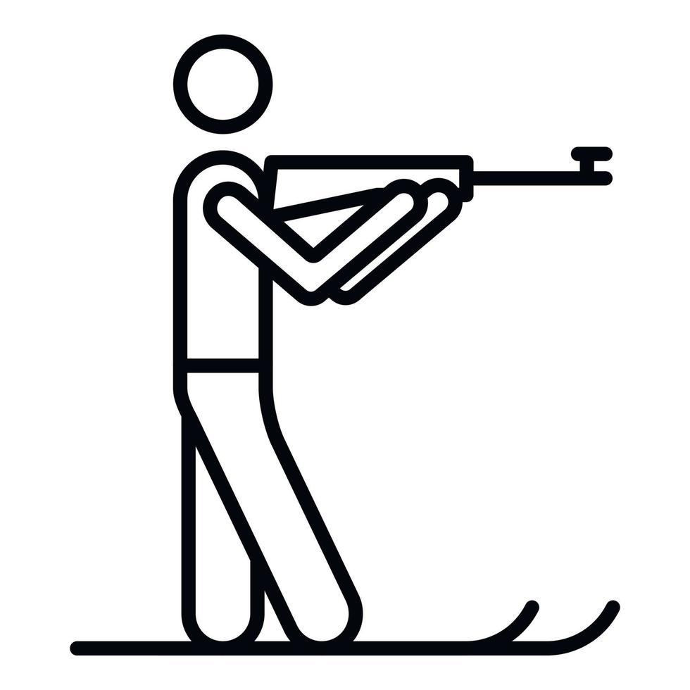 Biathlon-Shooter-Symbol, Umrissstil vektor