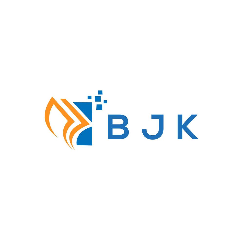 bjk-Kreditreparatur-Buchhaltungslogodesign auf weißem Hintergrund. bjk kreative initialen wachstumsdiagramm brief logo konzept. bjk Business Finance Logo-Design. vektor