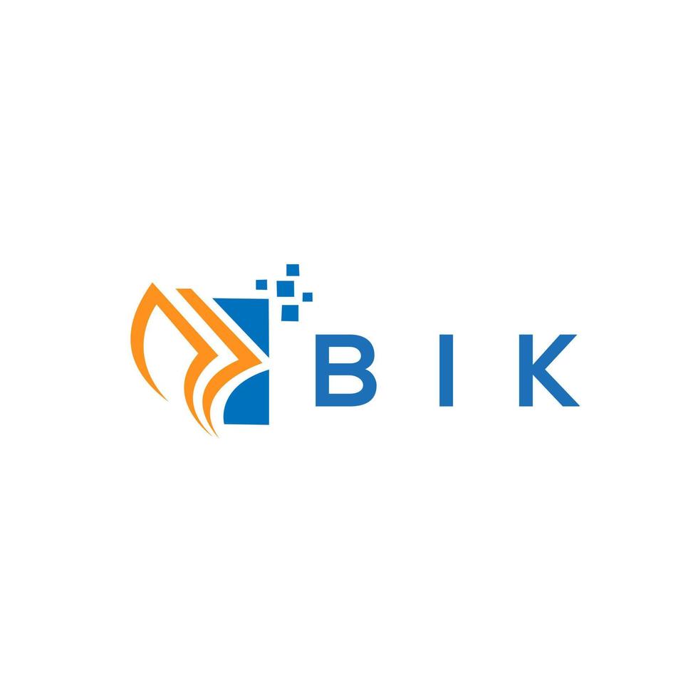 Fahrrad-Kreditreparatur-Buchhaltungslogodesign auf weißem Hintergrund. bik kreative initialen wachstumsdiagramm brief logo konzept. Bik Business Finance Logo-Design. vektor