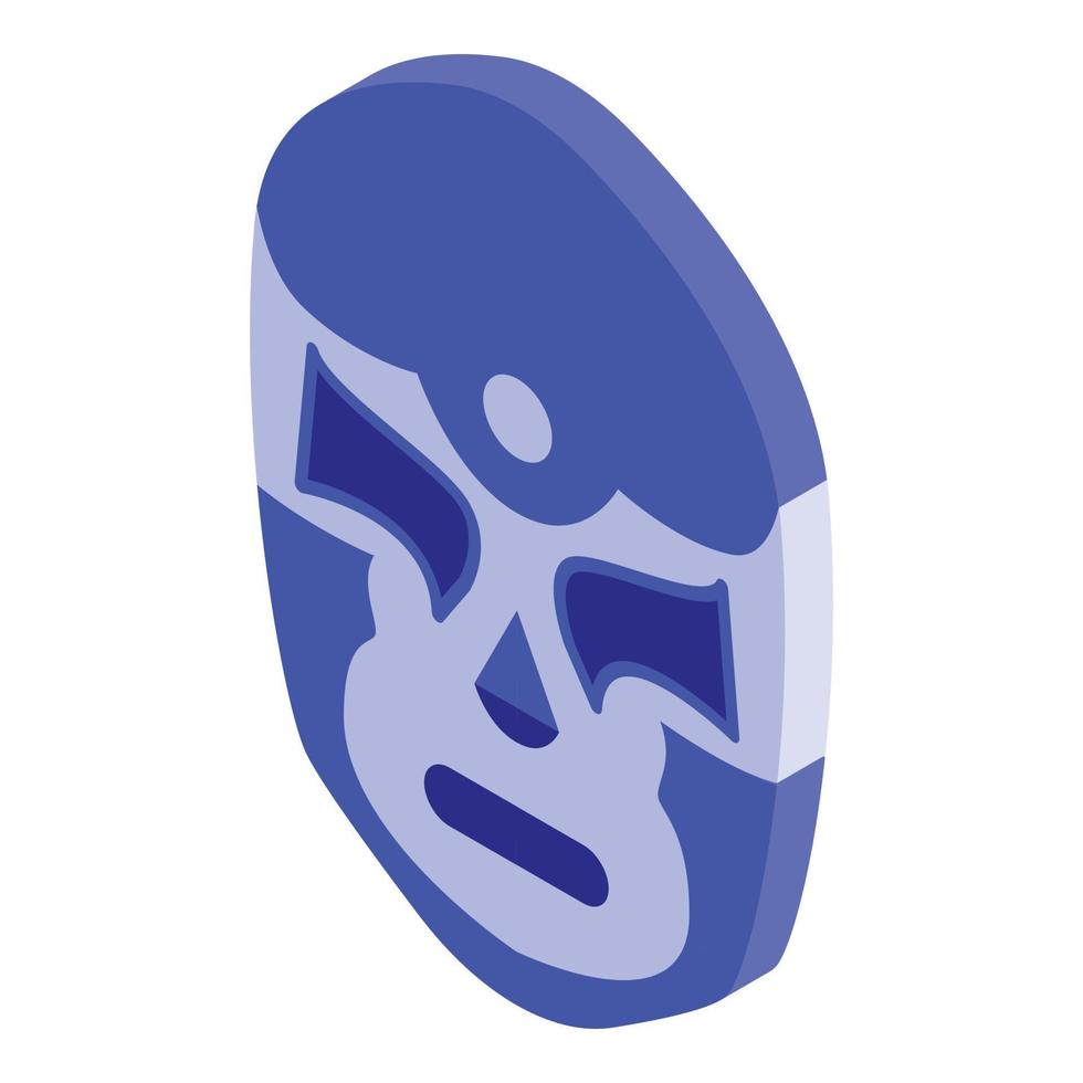 blå mexikansk mask ikon, isometrisk stil vektor