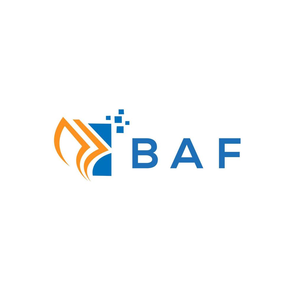 baf-kreditreparatur-buchhaltungslogodesign auf weißem hintergrund. baf kreative initialen wachstumsdiagramm brief logo konzept. BAF Business Finance Logo-Design. vektor