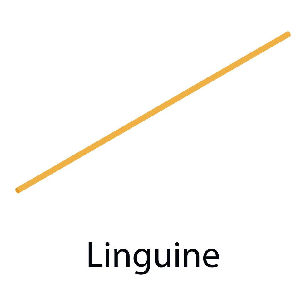 linguine pasta ikon, isometrisk stil vektor