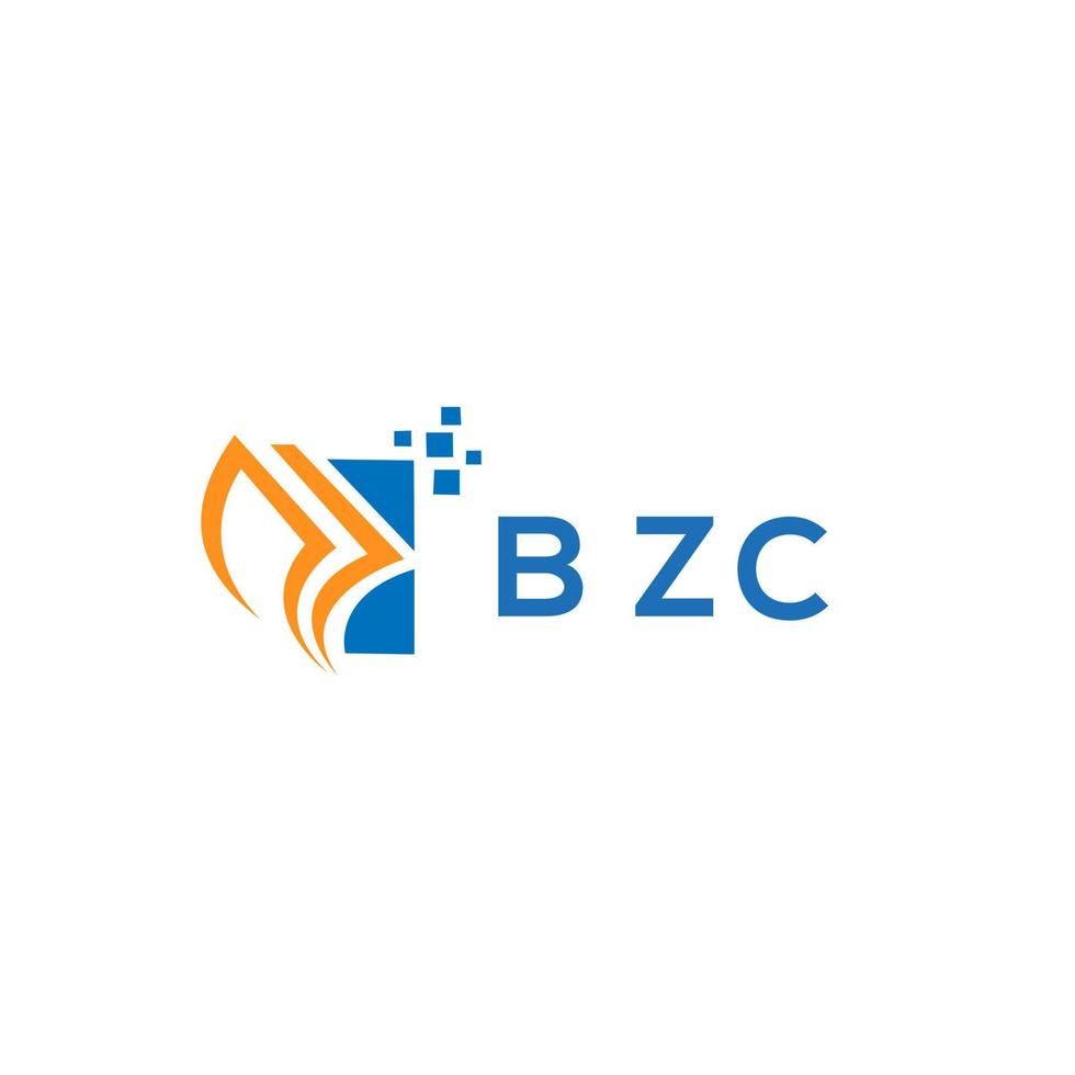 bzc kreditera reparera bokföring logotyp design på vit bakgrund. bzc kreativ initialer tillväxt Graf brev logotyp begrepp. bzc företag finansiera logotyp design. vektor