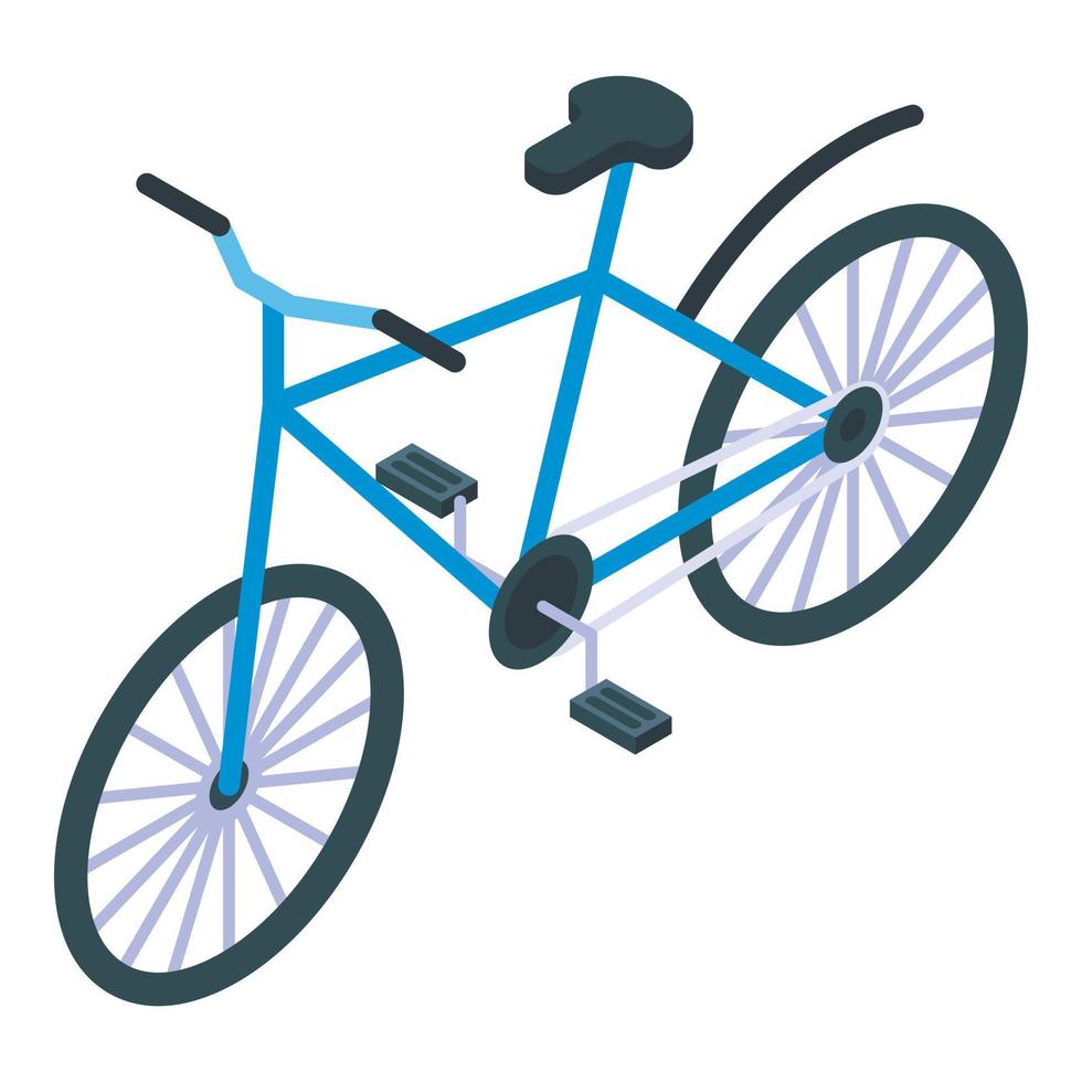 blå rida cykel ikon, isometrisk stil vektor