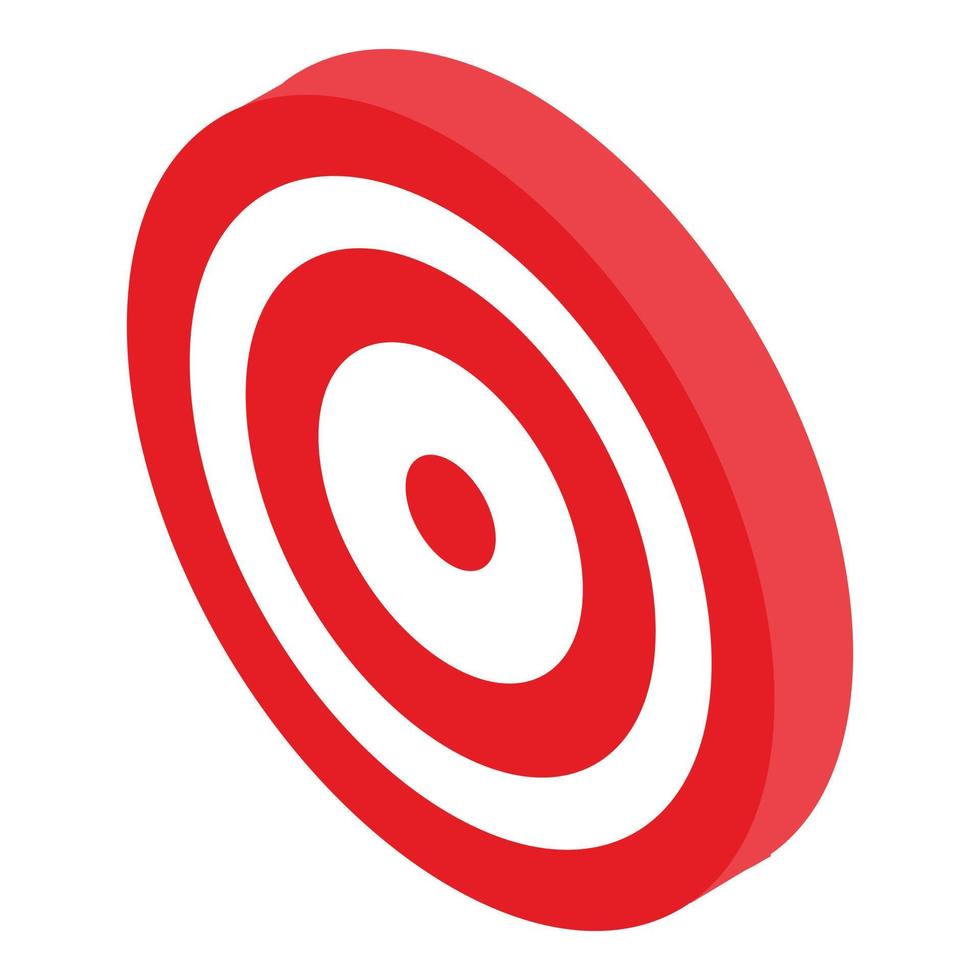rotes Zielsymbol, isometrischer Stil vektor