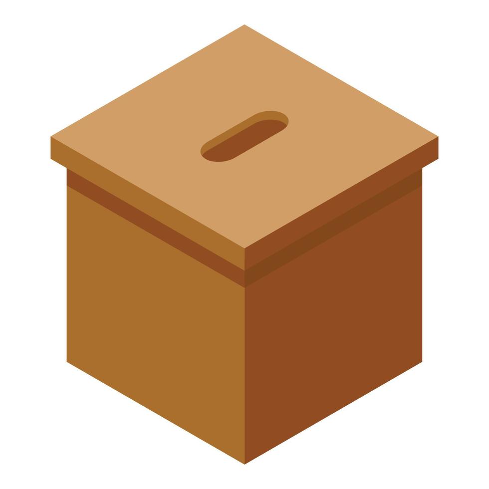 valsedel låda ikon, isometrisk stil vektor