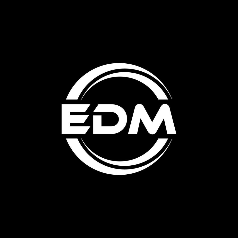 EDM-Brief-Logo-Design in Abbildung. Vektorlogo, Kalligrafie-Designs für Logo, Poster, Einladung usw. vektor