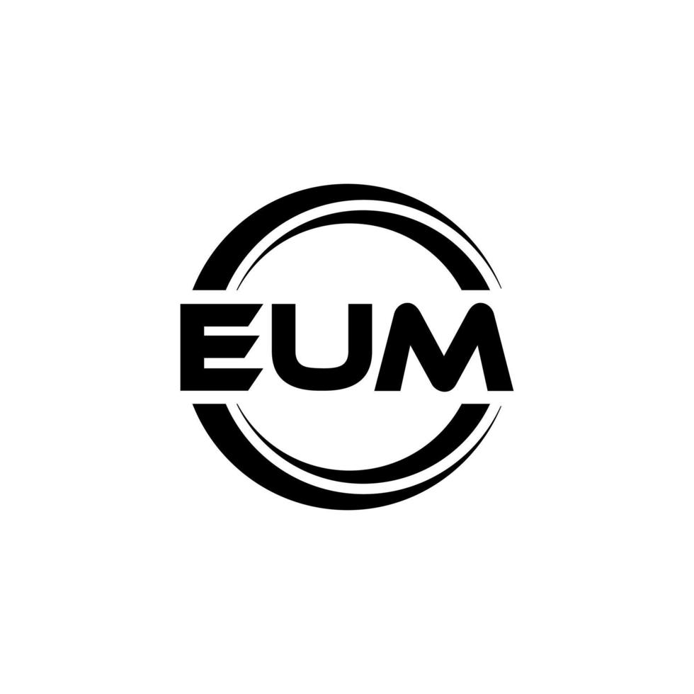 eum brev logotyp design i illustration. vektor logotyp, kalligrafi mönster för logotyp, affisch, inbjudan, etc.