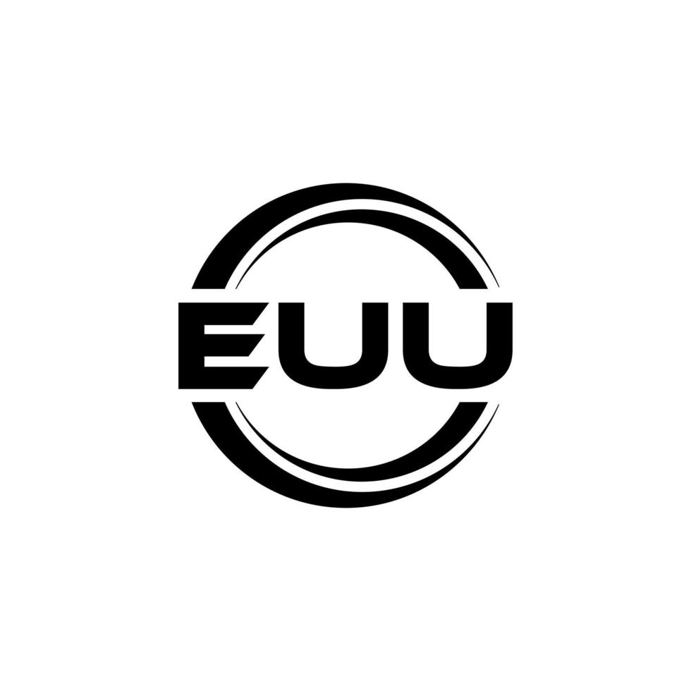 euu brev logotyp design i illustration. vektor logotyp, kalligrafi mönster för logotyp, affisch, inbjudan, etc.