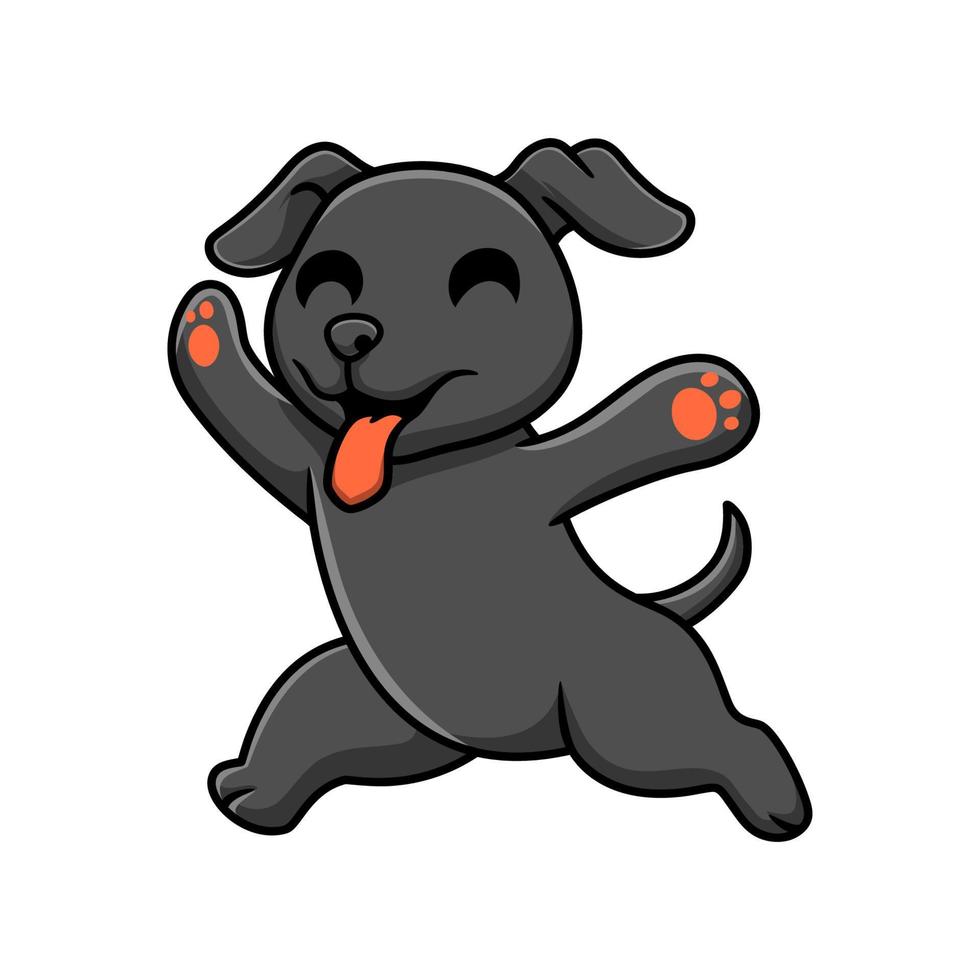 söt svart labrador hund tecknad serie vektor