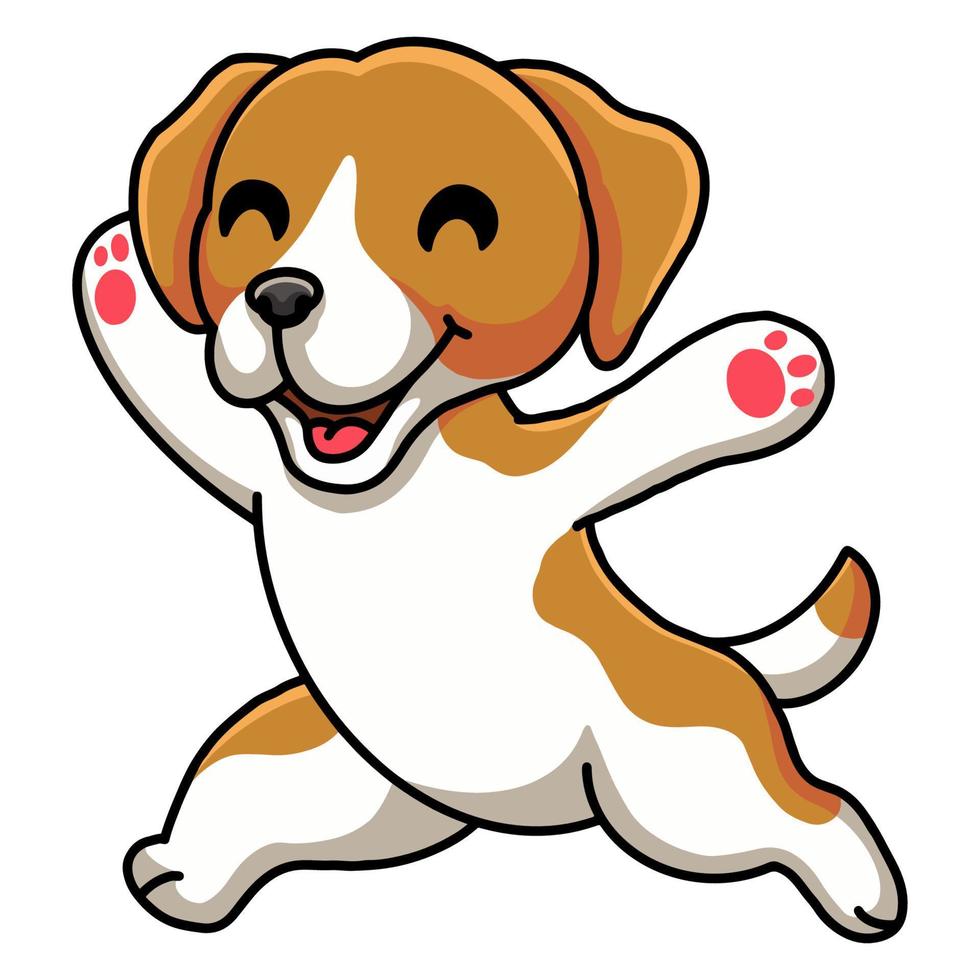 niedlicher kleiner Beagle-Hundecartoon vektor