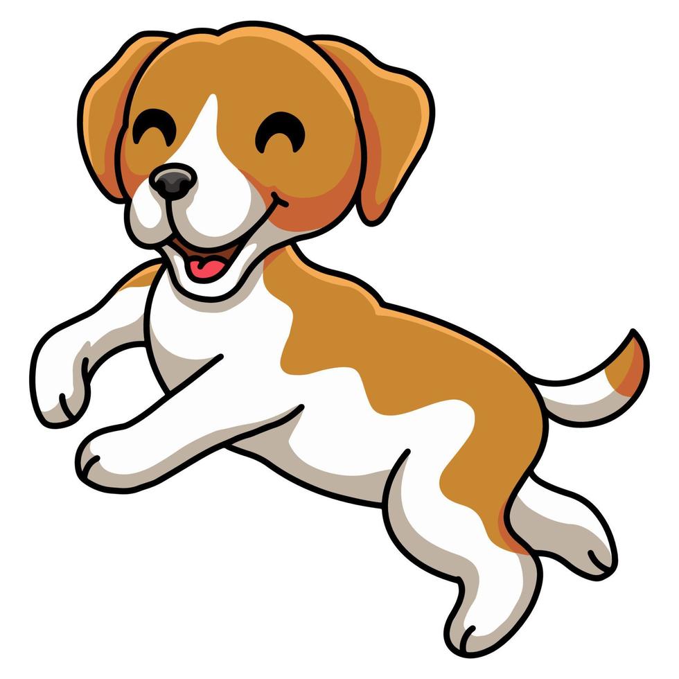 niedlicher kleiner Beagle-Hundecartoon vektor