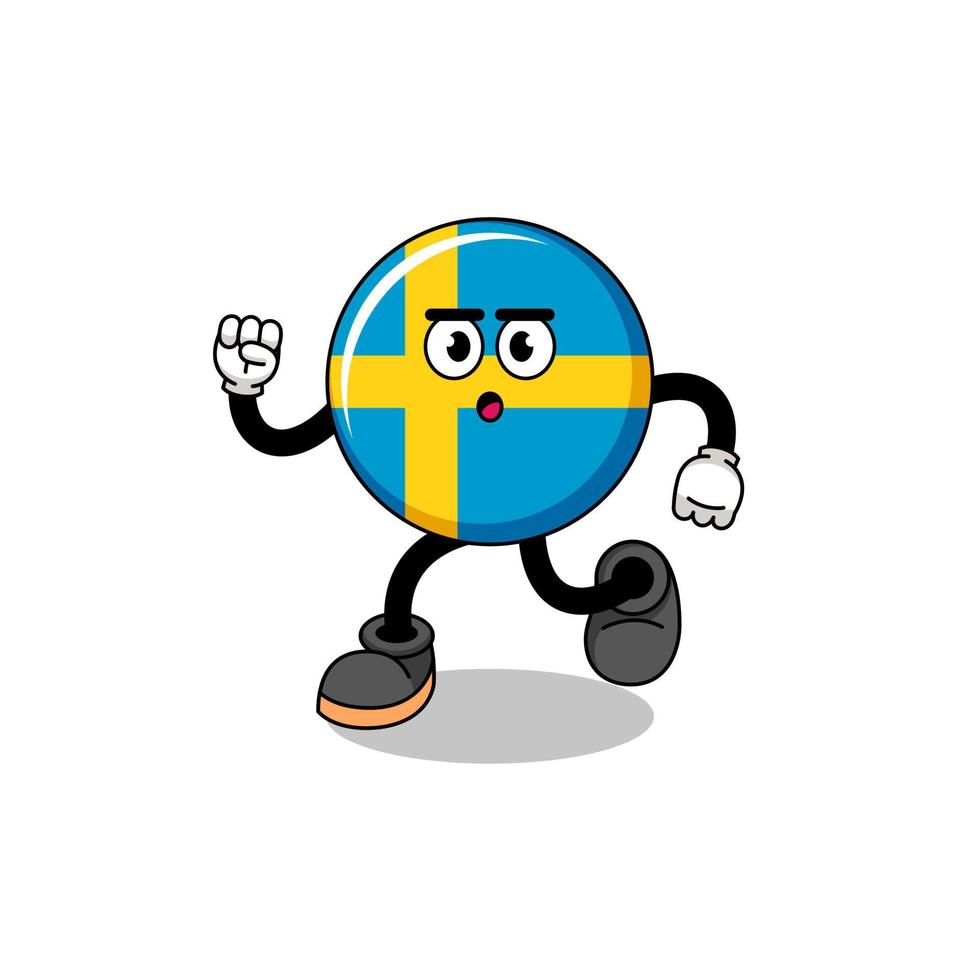 löpning Sverige flagga maskot illustration vektor