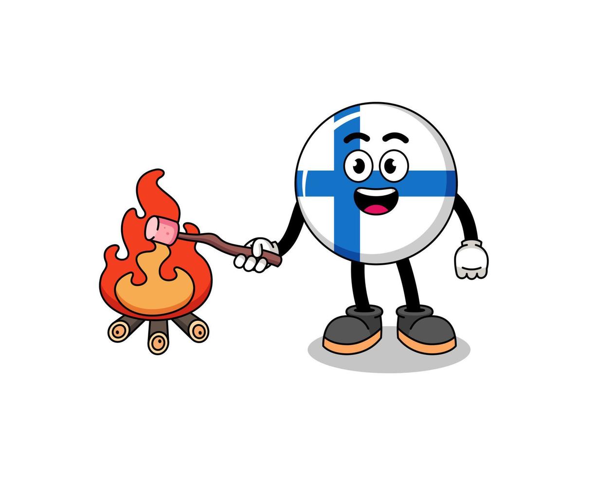 illustration av finland brinnande en marshmallow vektor