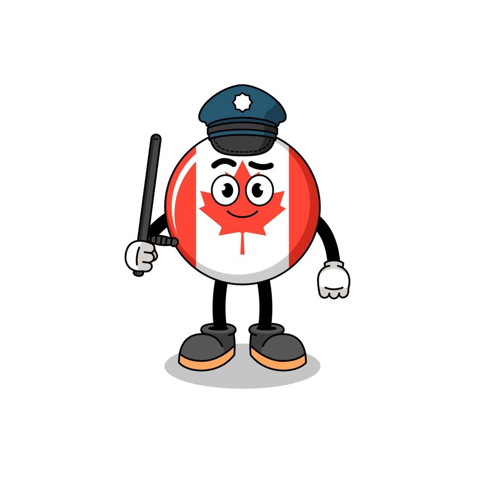 Cartoon-Illustration der kanadischen Flaggenpolizei vektor