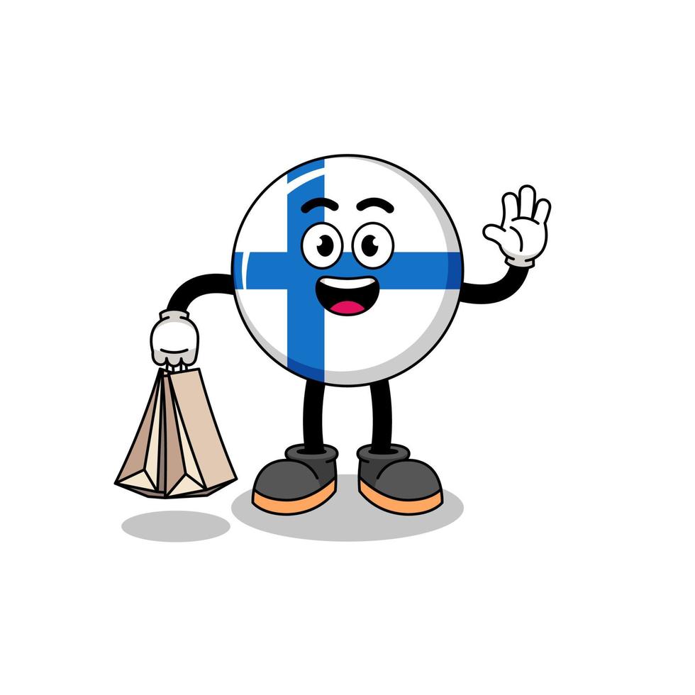 Cartoon von Finnland einkaufen vektor