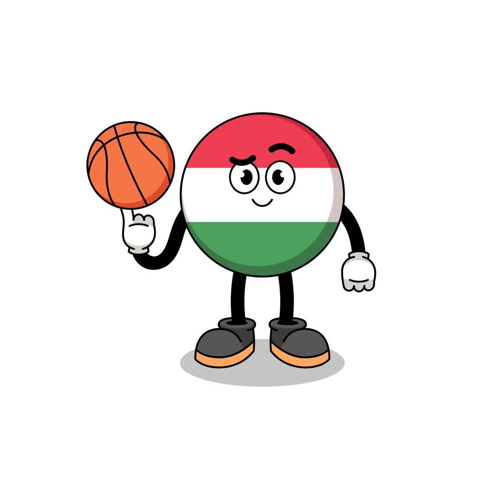 Abbildung der ungarischen Flagge als Basketballspieler vektor