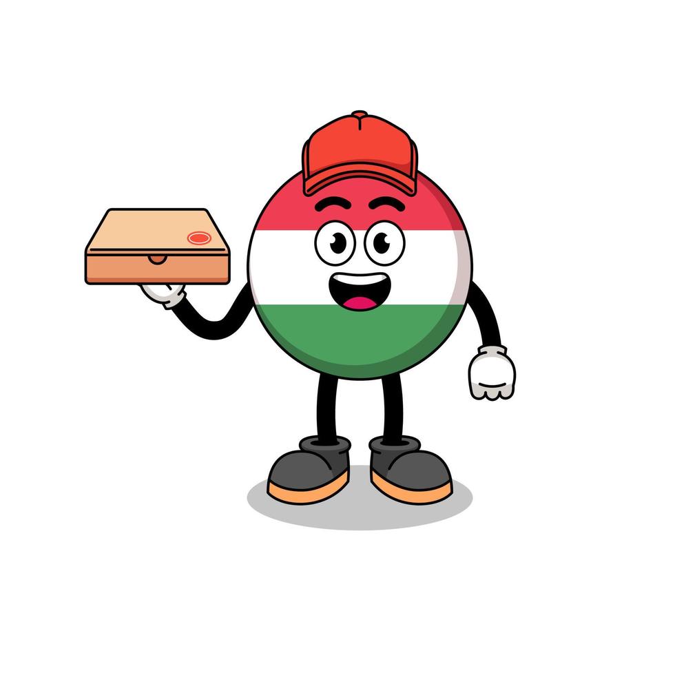 ungern flagga illustration som en pizza deliveryman vektor