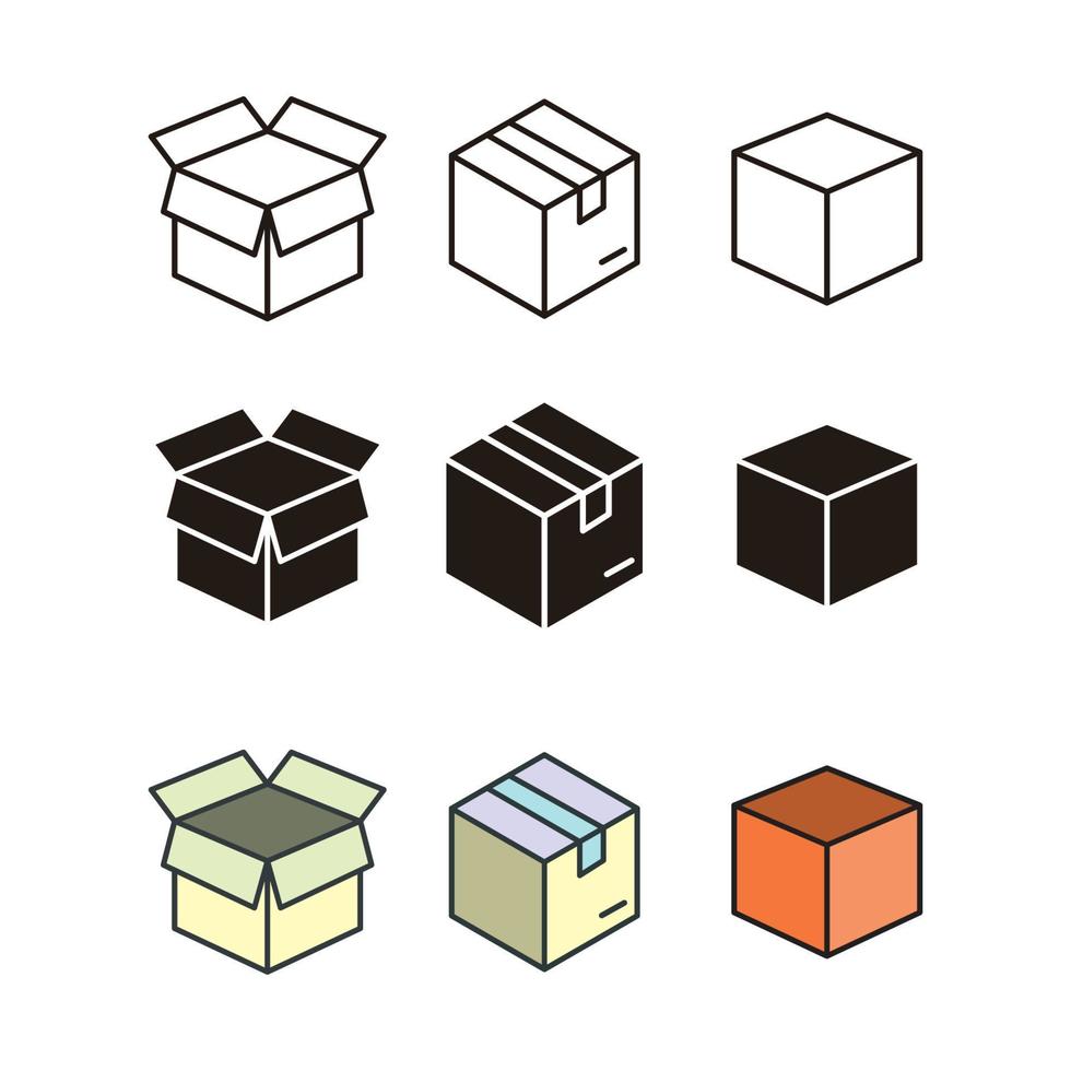 låda ikon symbol design mallar vektor