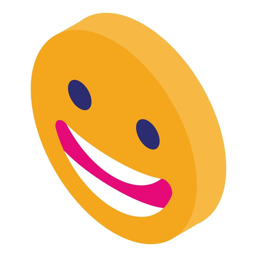 leende emoji ikon, isometrisk stil vektor