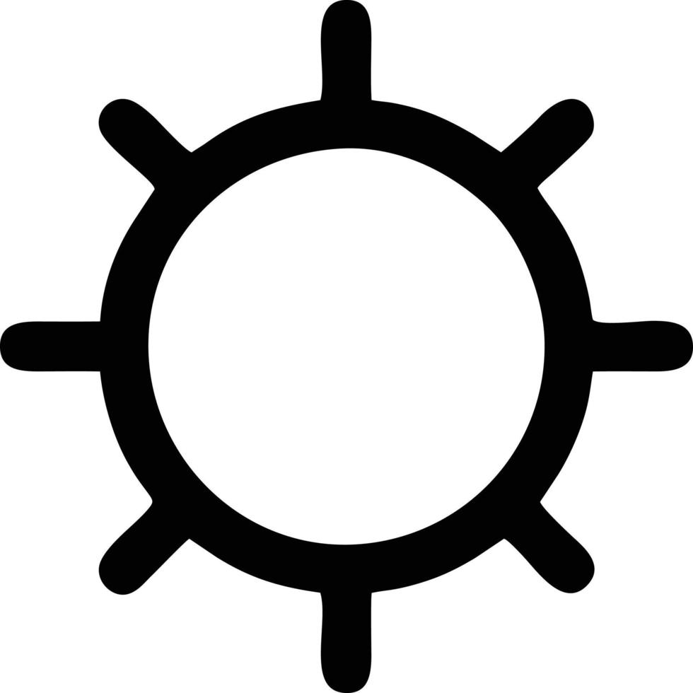 Sol ikon i vit bakgrund, illustration av Sol ikon symbol i svart på vit bakgrund vektor