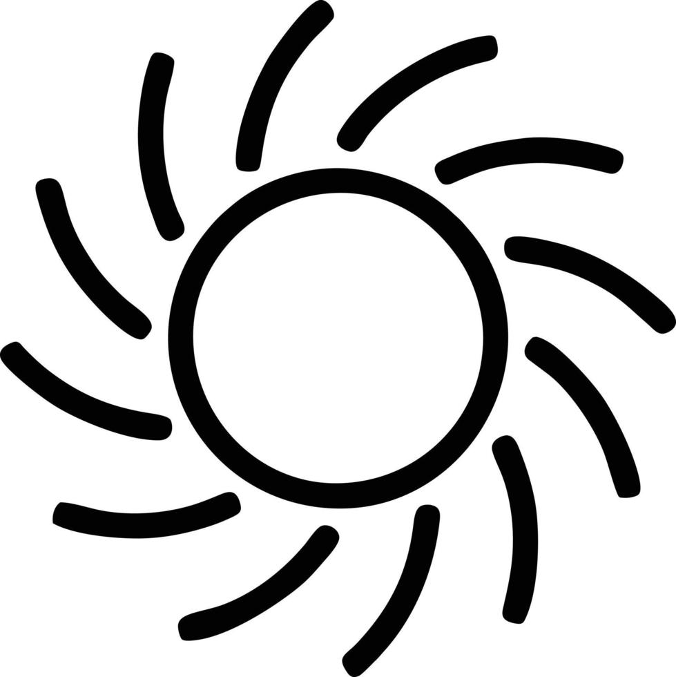 Sol ikon i vit bakgrund, illustration av Sol ikon symbol i svart på vit bakgrund vektor