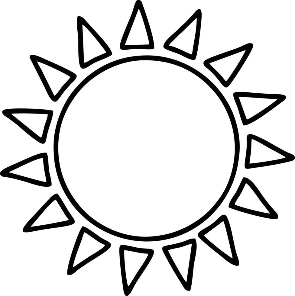 Sol ikon i vit bakgrund, illustration av Sol ikon symbol i svart på vit bakgrund vektor