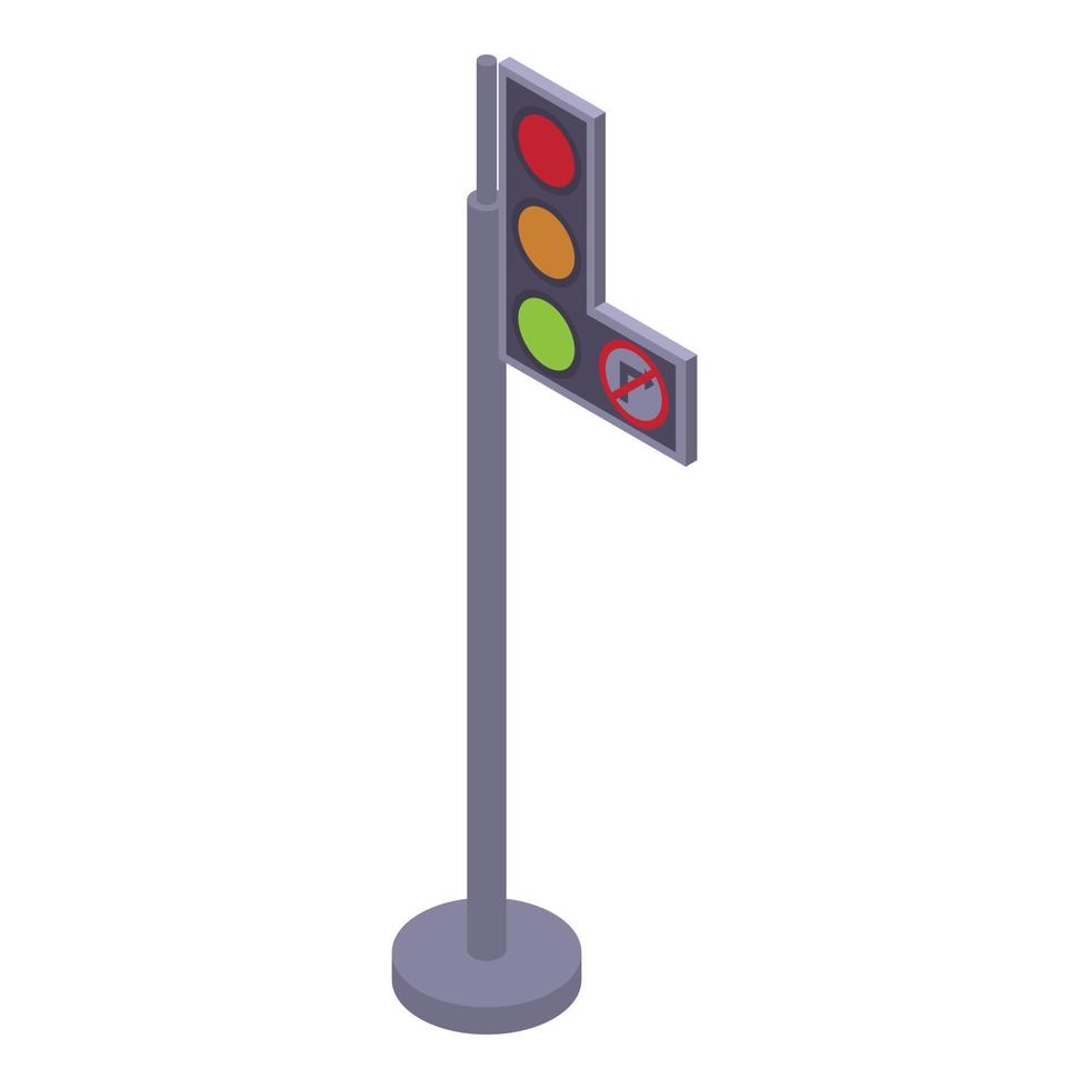 trafik lampor med förbud pil ikon, isometrisk stil vektor