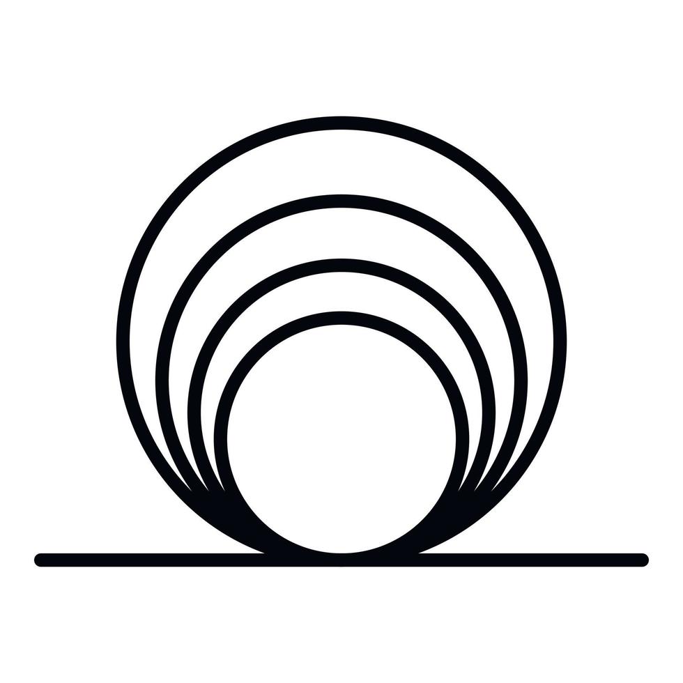 cirkel spole ikon, översikt stil vektor