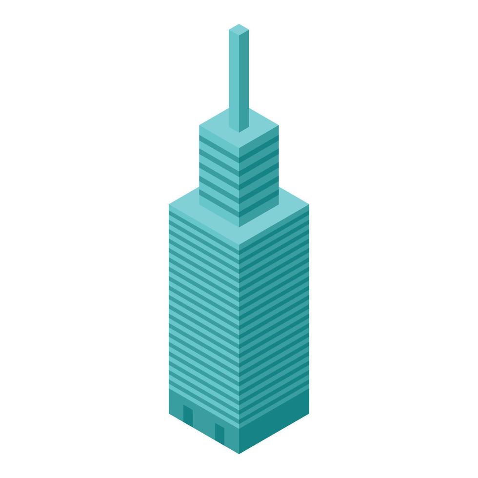 hög stad byggnad ikon, isometrisk stil vektor