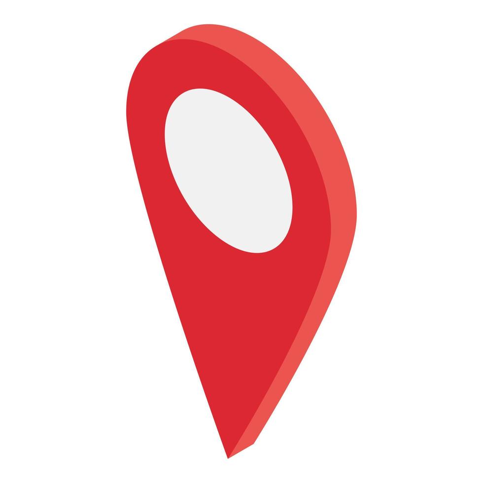 röd gps Karta stift ikon, isometrisk stil vektor