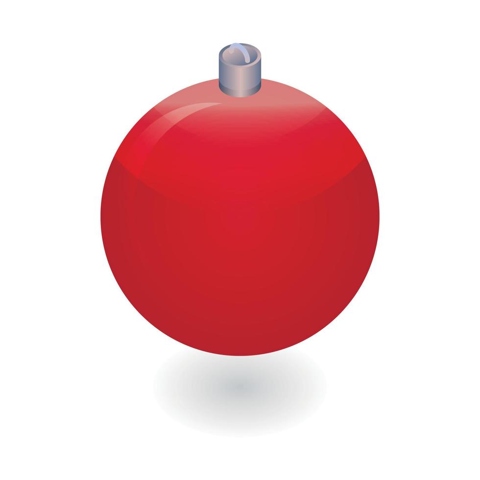 rote Weihnachtskugel-Baum-Ikone, isometrischer Stil vektor