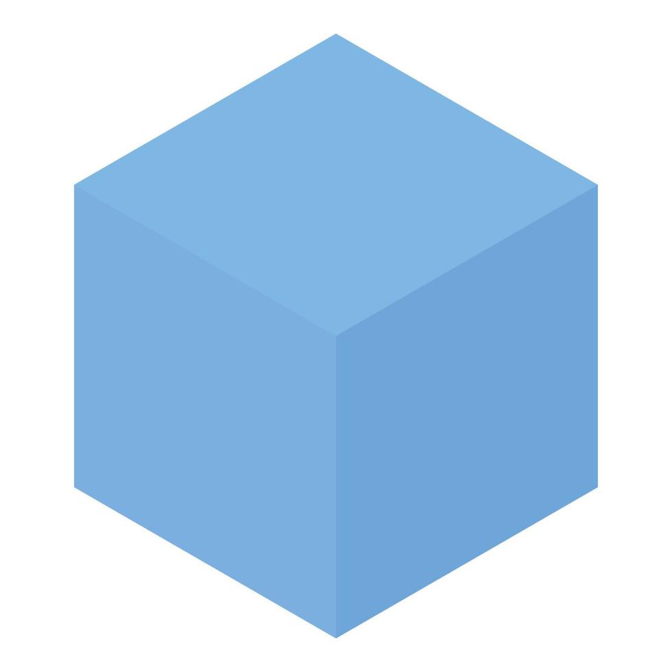 blå kub ikon, isometrisk stil vektor