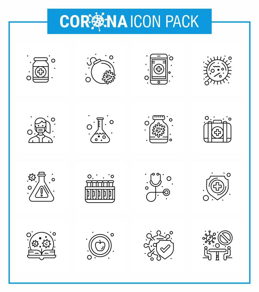 covid19 ikon uppsättning för infographic 16 linje packa sådan som ansikte epidemi virus sjukdom korona viral coronavirus 2019 nov sjukdom vektor design element