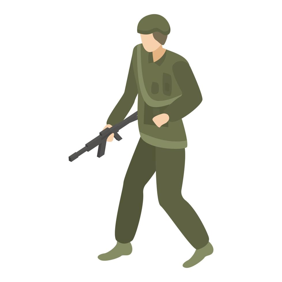 soldat befälhavare ikon, isometrisk stil vektor