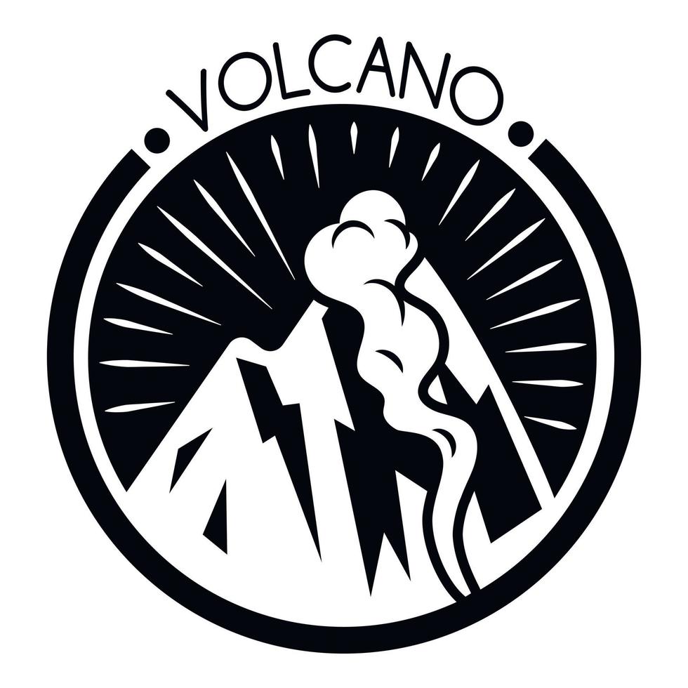 Vulkanhügel-Logo, einfacher Stil vektor
