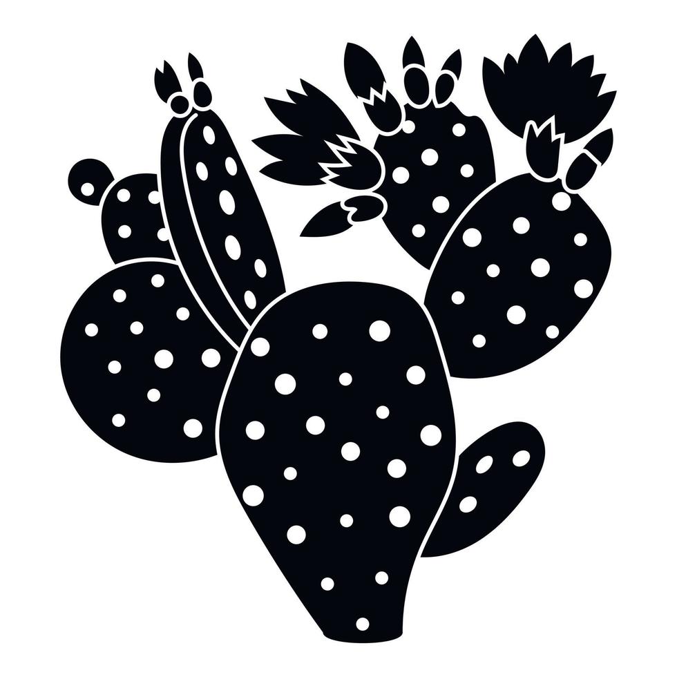 Blumenkaktus-Symbol, einfacher Stil vektor