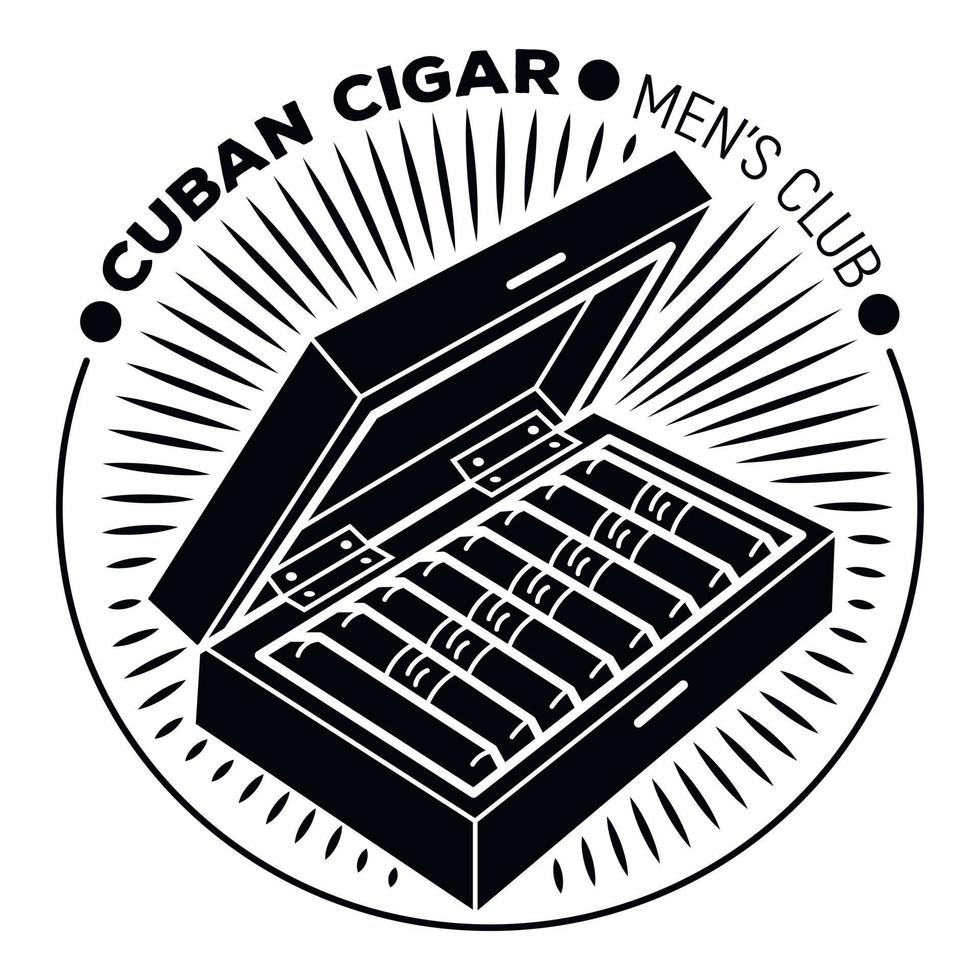 kuban cigarr män klubb logotyp, enkel stil vektor